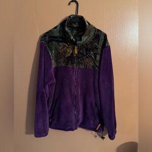 Trail Crest Purple Camo Fleece Jacket Size Large Zip Up Outdoor